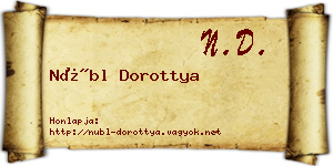 Nübl Dorottya névjegykártya